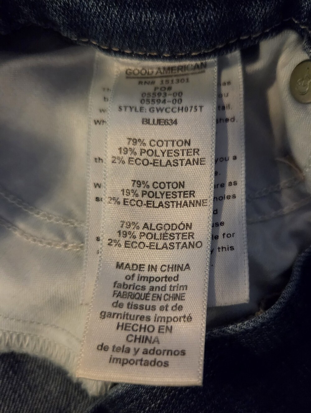 Good American Good Waist High-Rise Distressed Skinny Crop Jeans - Blue, 6 / 28 - Picture 12 of 13